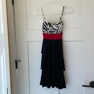 Black, red and white dress.  Size small